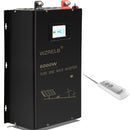 WZRELB 6000W DC to 120VAC 240VAC Split Phase Pure Sine Wave Inverter ,2*AC Hardwire Terminal,12KW Surge,High Efficiency up to 91.6%,Wireless Remote