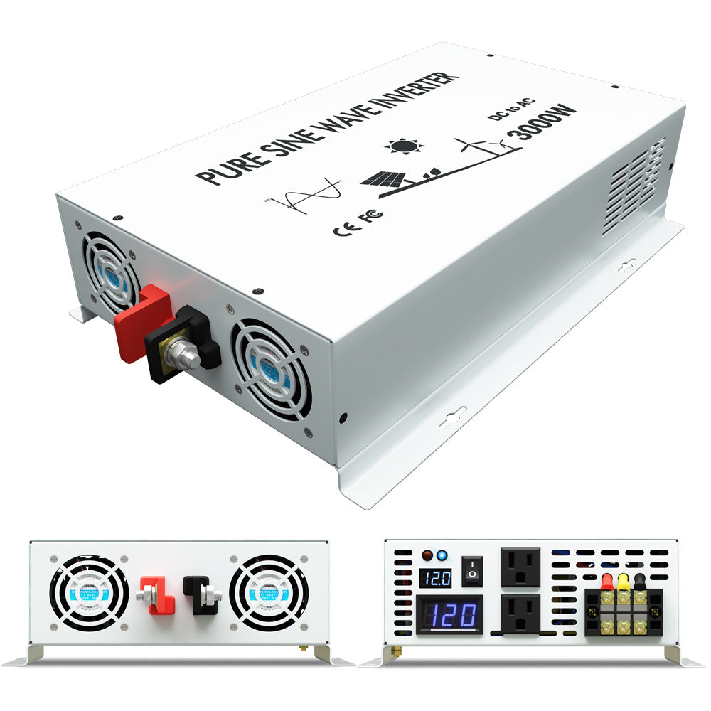 3000W Power Inverter 12VDC,24VDC or 48VDC to 120VAC Pure Sine Wave Inverter  RBP3000W