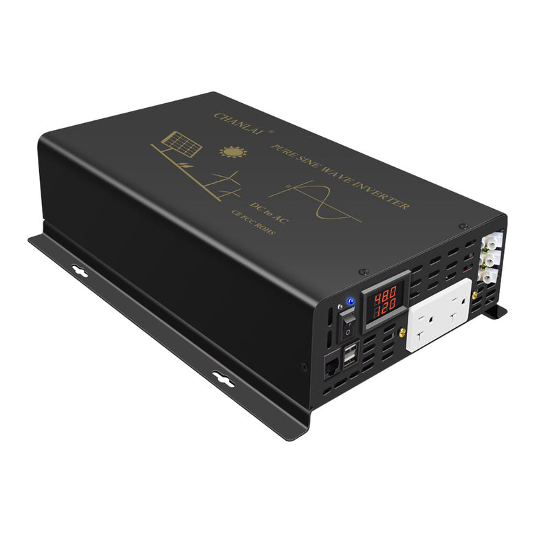3000W Power Inverter 12VDC,24VDC or 48VDC to 120VAC Pure Sine Wave Inverter RBU53000W with a Wired Remote Control