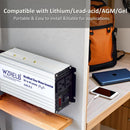 1000W Power Inverter 12/24V DC to 110V 120V AC,2000W Peak Modified Sine Wave Car Inverter RBX1000W