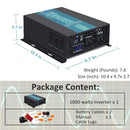 RBP 500W-5000W 60V/72V/96V/110V DC High-Input Pure Sine Wave Inverter - No Remote