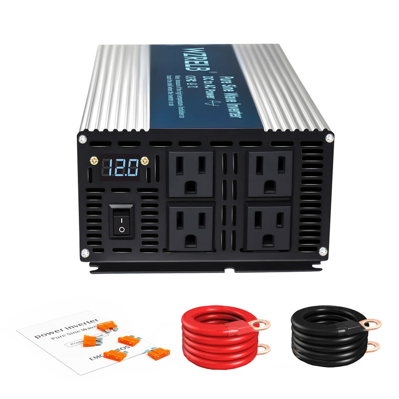 2000W Power Inverter 12V or 24VDC or 36VDC or 48VDC to 120VAC Pure Sine Wave Inverter SE2000W