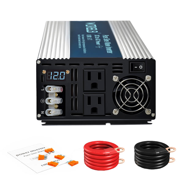 3000W Power Inverter 12V or 24VDC or 36VDC or 48VDC to 120VAC Pure Sine Wave Inverter SE3000W