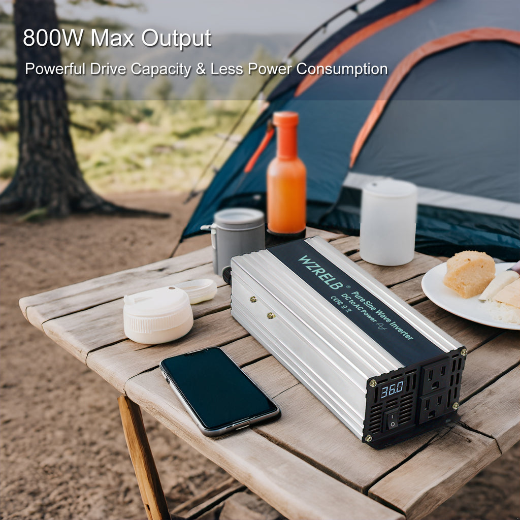 1000W Power Inverter 12VDC or 24VDC to 120VAC Pure Sine Wave Inverter ...