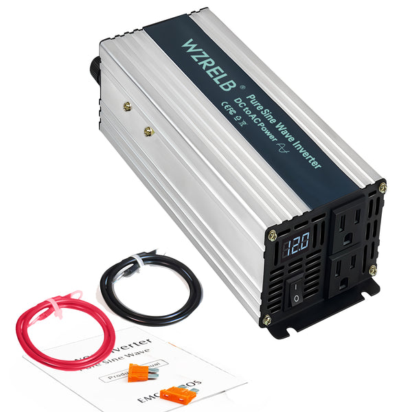 800W Power Inverter 12VDC or 24VDC to 120VAC Pure Sine Wave Inverter SE800W