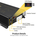 U5 1000W-5000W 60V/72V/96V/110V DC High-Input Pure Sine Wave Inverter with Wired Remote