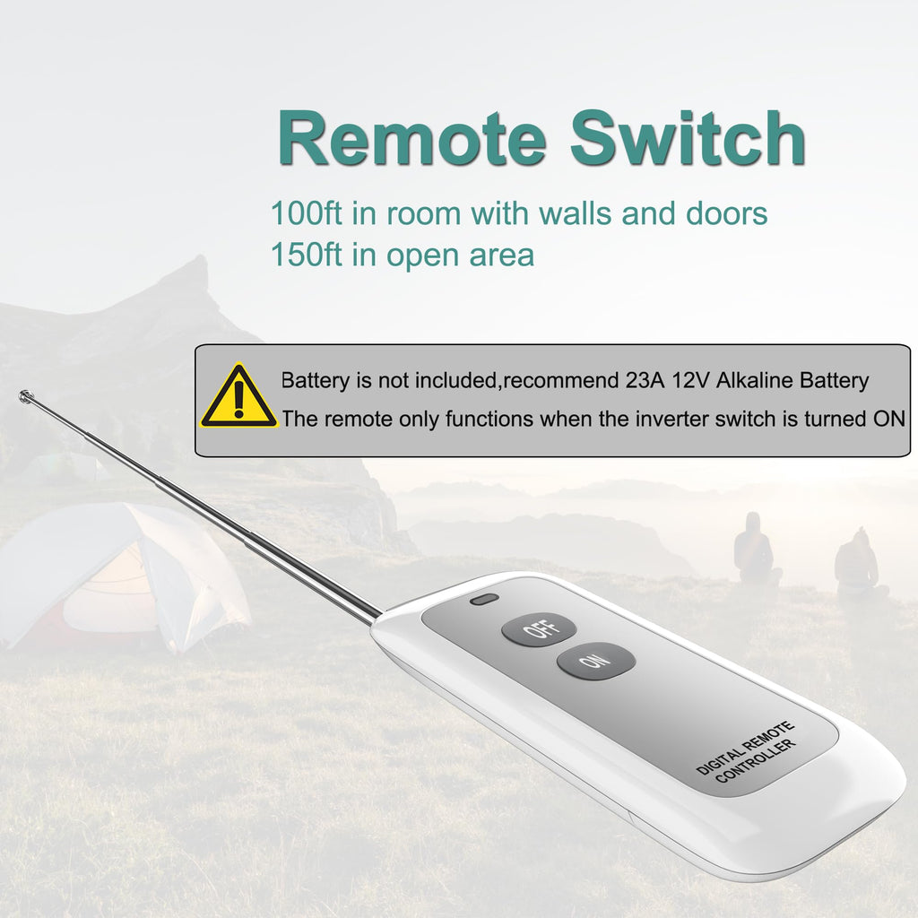1200W Power Inverter with Wireless Remote Control 12V/24/36VDC to ...