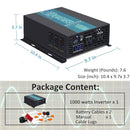 1000W Power Inverter 12VDC,24VDC or 48VDC to 120VAC Pure Sine Wave Inverter RBP1000W With Wireless Remote