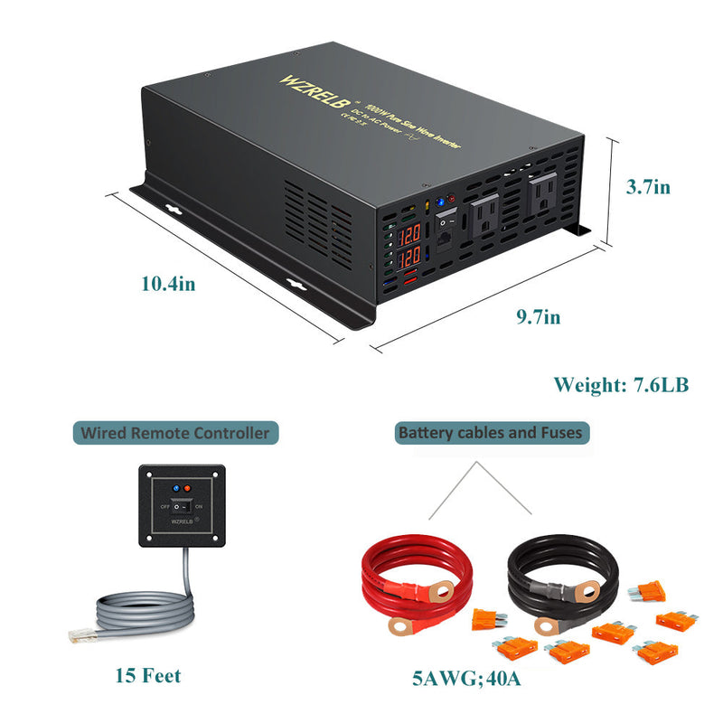 1000W Pure Sine Wave Sloar Inverter with a Wired Remote