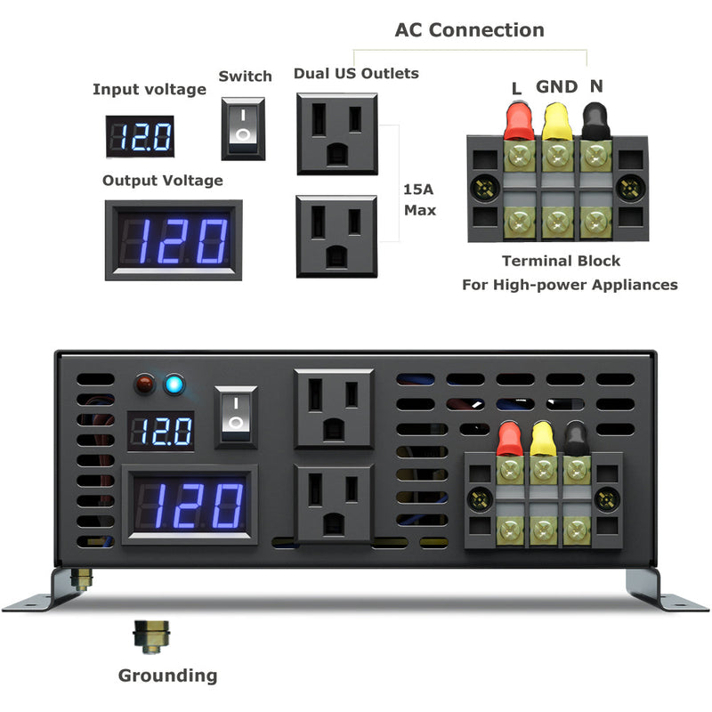 2500W Pure Sine Wave  Solar Power Inverter with Wireless Remote