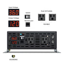 1500W Power Inverter 12VDC or 24VDC or  to 120VAC Pure Sine Wave Inverter RBP1500WRD With Wired Remote
