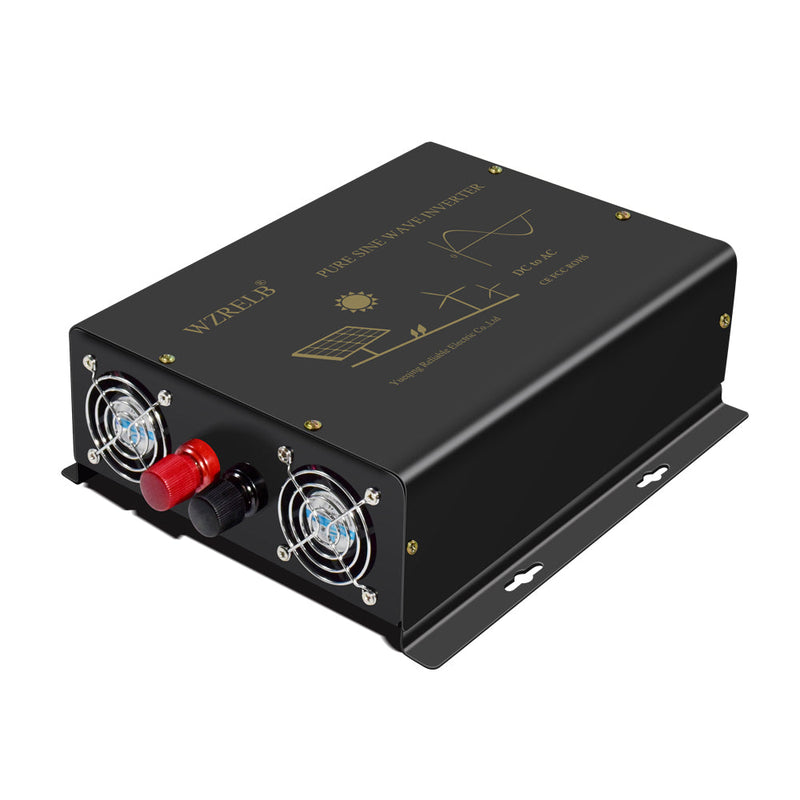1500W Power Inverter 12VDC,24VDC or 48VDC to 120VAC Pure Sine Wave Inverter RBU51500W with a Wired Remote Control
