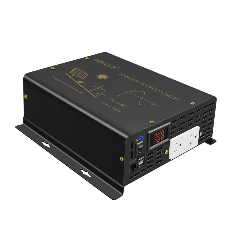 1000W Power Inverter 12VDC,24VDC or 48VDC to 120VAC Pure Sine Wave Inverter RBU51000W with a Wired Remote Control