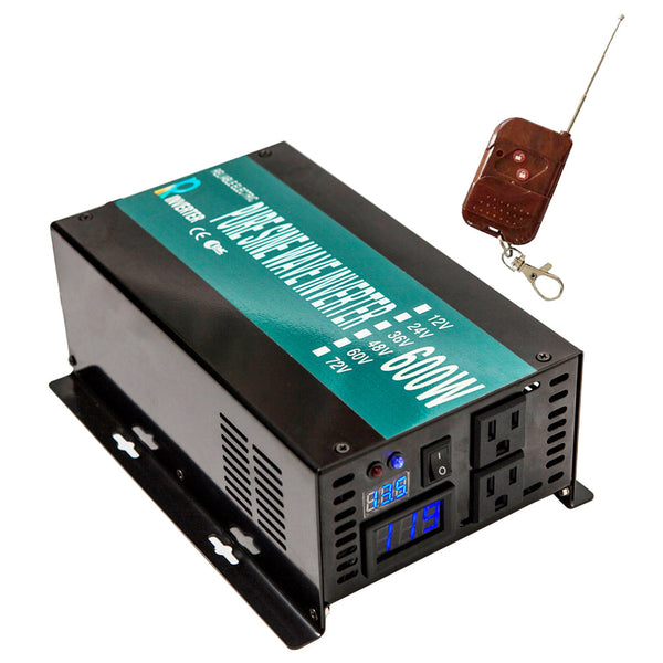 600w 12Vdc, 24Vdc or 48Vdc Power Inverter Pure Sine Wave Inverter With Remote Controller