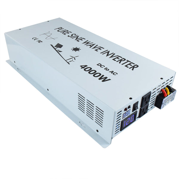 4000W Power Inverter 12VDC or 24VDC to 120VAC Pure Sine Wave Inverter WRBP4000W