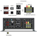 3500W Power Inverter Pure Sine Wave Inverter with Wired Remote Control Switch Digital LED Display  RV Solar Power Converter