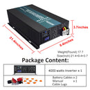 4000W Power Inverter 12VDC,24VDC or 48VDC to 120VAC Pure Sine Wave Inverter RBP4000W