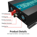 3000W Power Inverter 12VDC,24VDC or 48VDC to 120VAC Pure Sine Wave Inverter RBP3000W