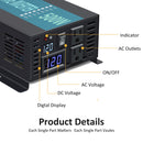 500W Power Inverter 12VDC,24VDC or 48VDC to 120VAC Pure Sine Wave Inverter RBP500W(Stock available in United States)