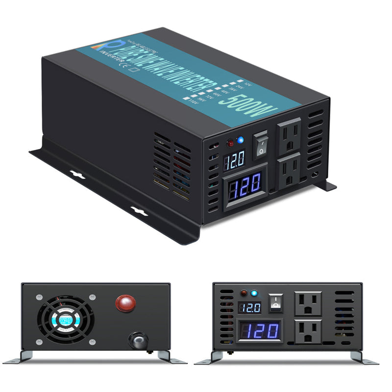 500W Power Inverter 12VDC,24VDC or 48VDC to 120VAC Pure Sine Wave Inverter RBP500W(Stock available in United States)