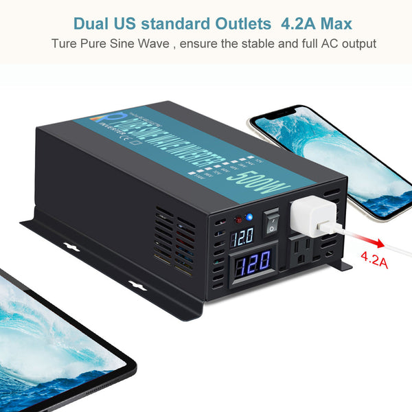 500W DC to AC Power Inverter Pure Sine Wave Inverter