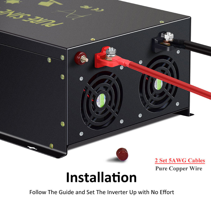 6000W Pure Sine Wave Inverter with a Wireless Remote