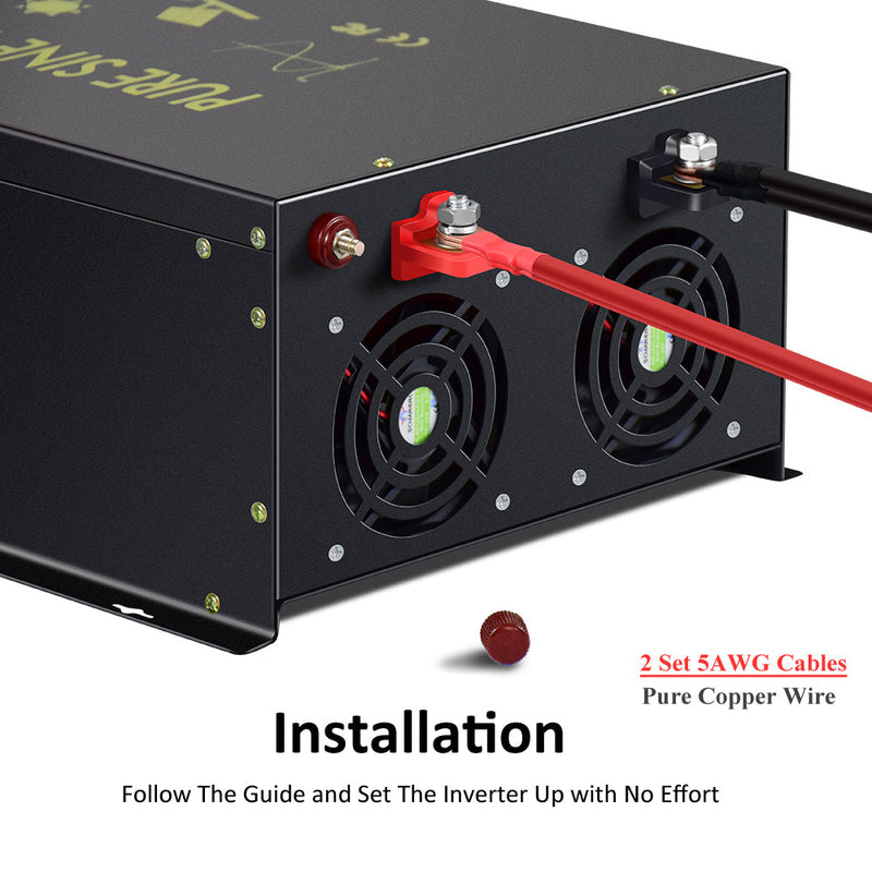 **8000W Pure Sine Wave Inverter with a Wired Remote