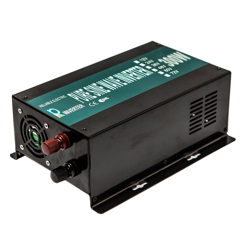 300W DC to AC Power Inverter Pure Sine Wave Inverter 12Vdc, 24Vdc, or 48Vdc to 120Vac output 60HZ USA Socket