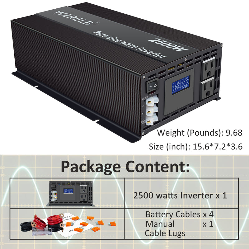 2500W Pure Sine Wave  Solar Power Inverter (LCD2500W)