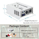 1000W Power Inverter 12VDC or 24VDC to 120VAC Pure Sine Wave Inverter WRBP1000W