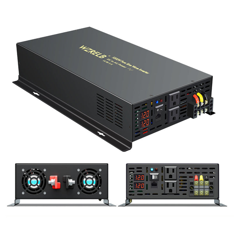 5000W Power Inverter 12VDC or 24VDC to 120VAC Pure Sine Wave Inverter RBP5000WRD With Wired Remote