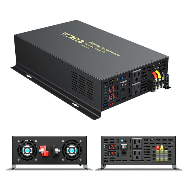 2000W Power Inverter 12VDC or 24VDC to 120VAC Pure Sine Wave Inverter RBP2000WRD With Wired Remote