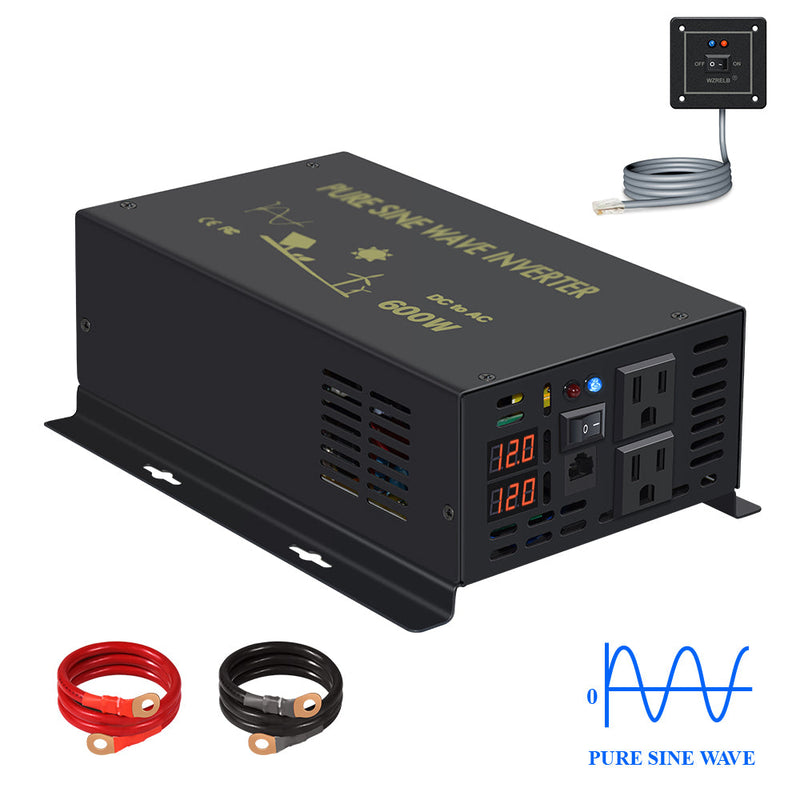 600W Pure Sine Wave Sloar Inverter with a Wired Remote