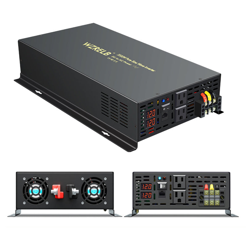 3500W Power Inverter 12VDC or 24VDC  to 120VAC Pure Sine Wave Inverter RBP3500WRD With Wired Remote