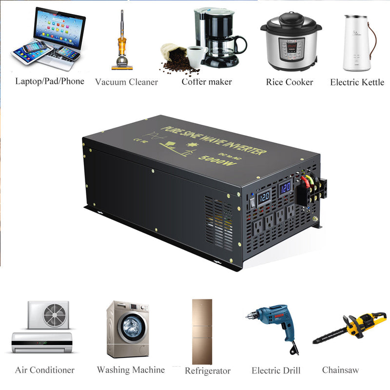 5000W Pure Sine Wave Inverter with a Wireless Remote